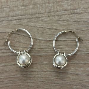 Tiffany & Co Hardwear Pearl Hoop Earrings